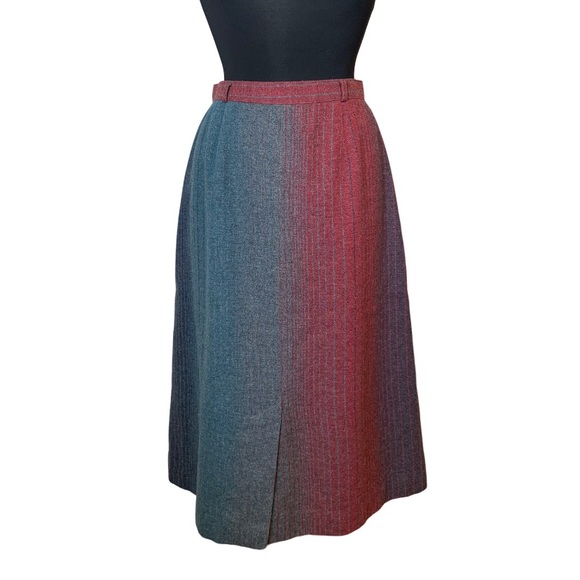 Vintage Panther A-line Wool Skirt Knee Length Jewel Tones - Picture 2 of 9